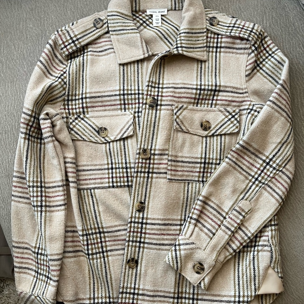 Tribal Jeans Plaid Jacket